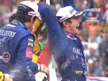 Giving Seb a champagne shower